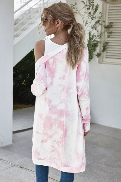 Tie-Dye Open Front Longline Cardigan-Angel Casuals