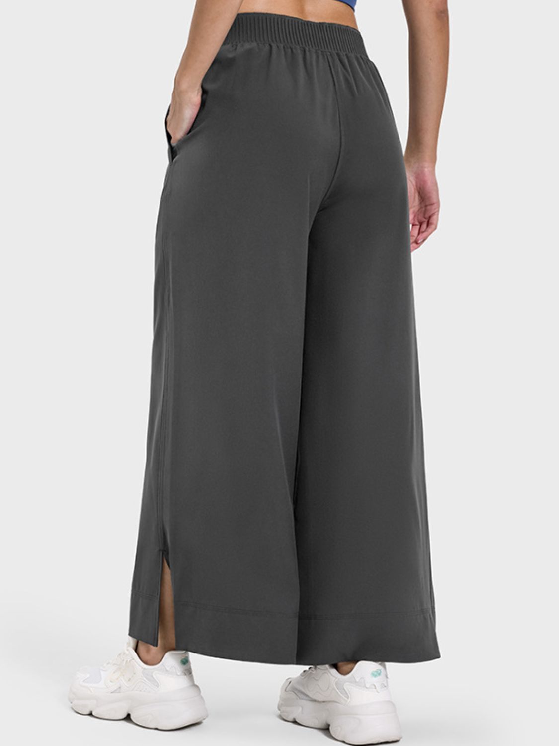 Slit Wide Leg Active Pants-Angel Casuals