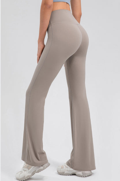 High Waist Straight Active Pants-Angel Casuals