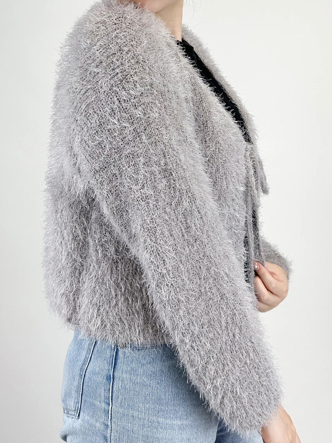 Tied Open Front Dropped Shoulder Cardigan-Angel Casuals