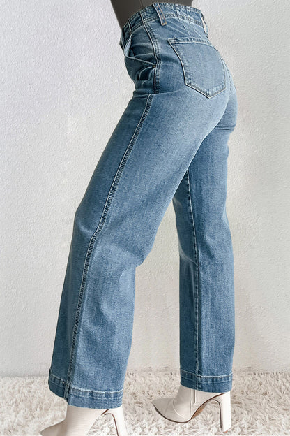 Straight Jeans with Pockets-Angel Casuals