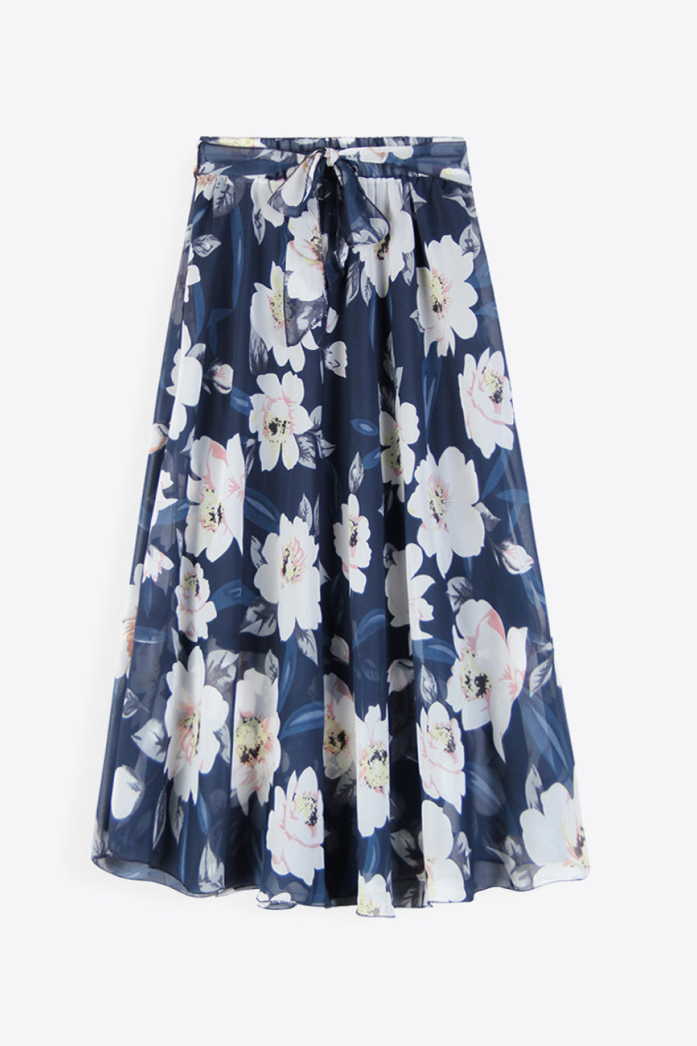 Full Size Floral Tie-Waist Skirt-Angel Casuals