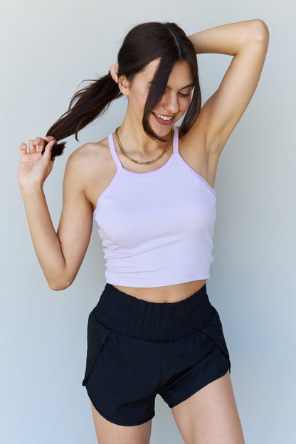 Ninexis Everyday Staple Soft Modal Short Strap Ribbed Tank Top in Lavender-Angel Casuals