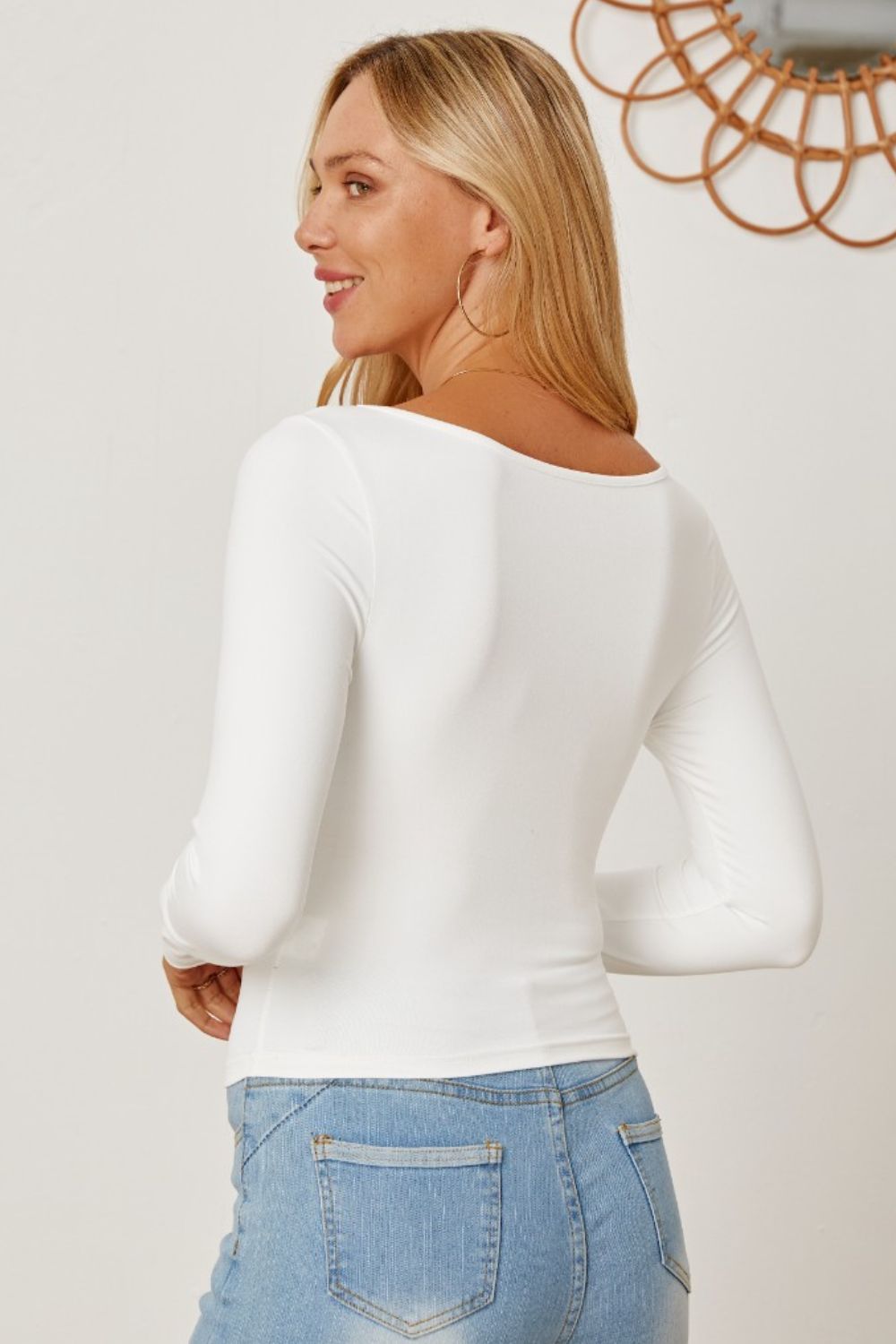 Ruched Long Sleeve T-Shirt-Angel Casuals