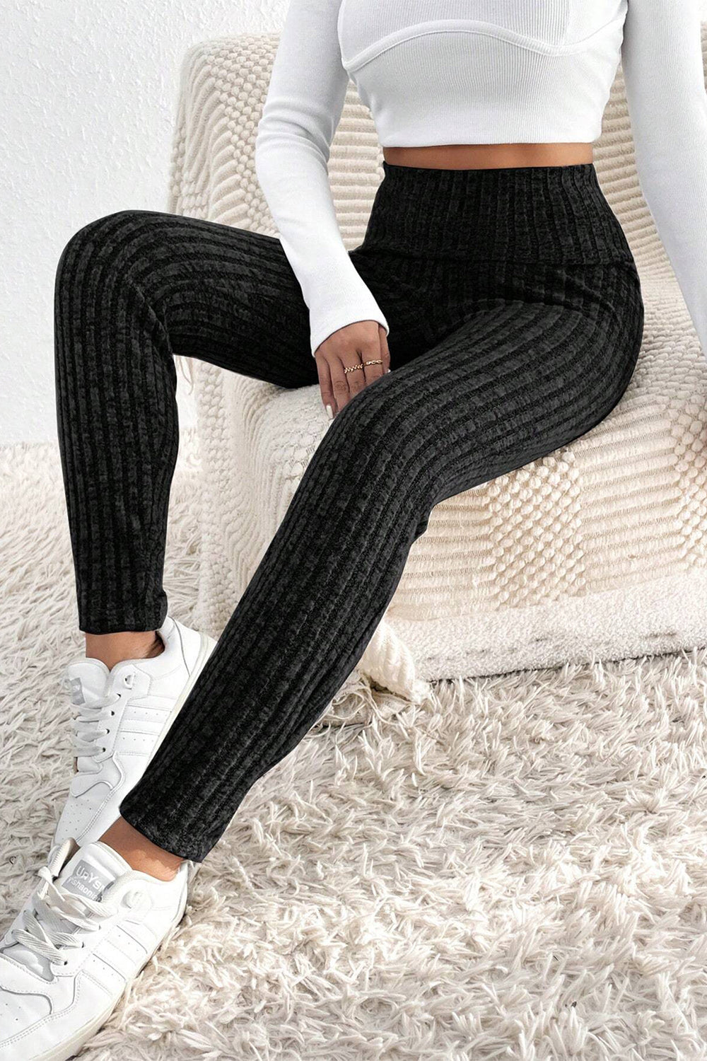 Ribbed High Waist Leggings-Angel Casuals