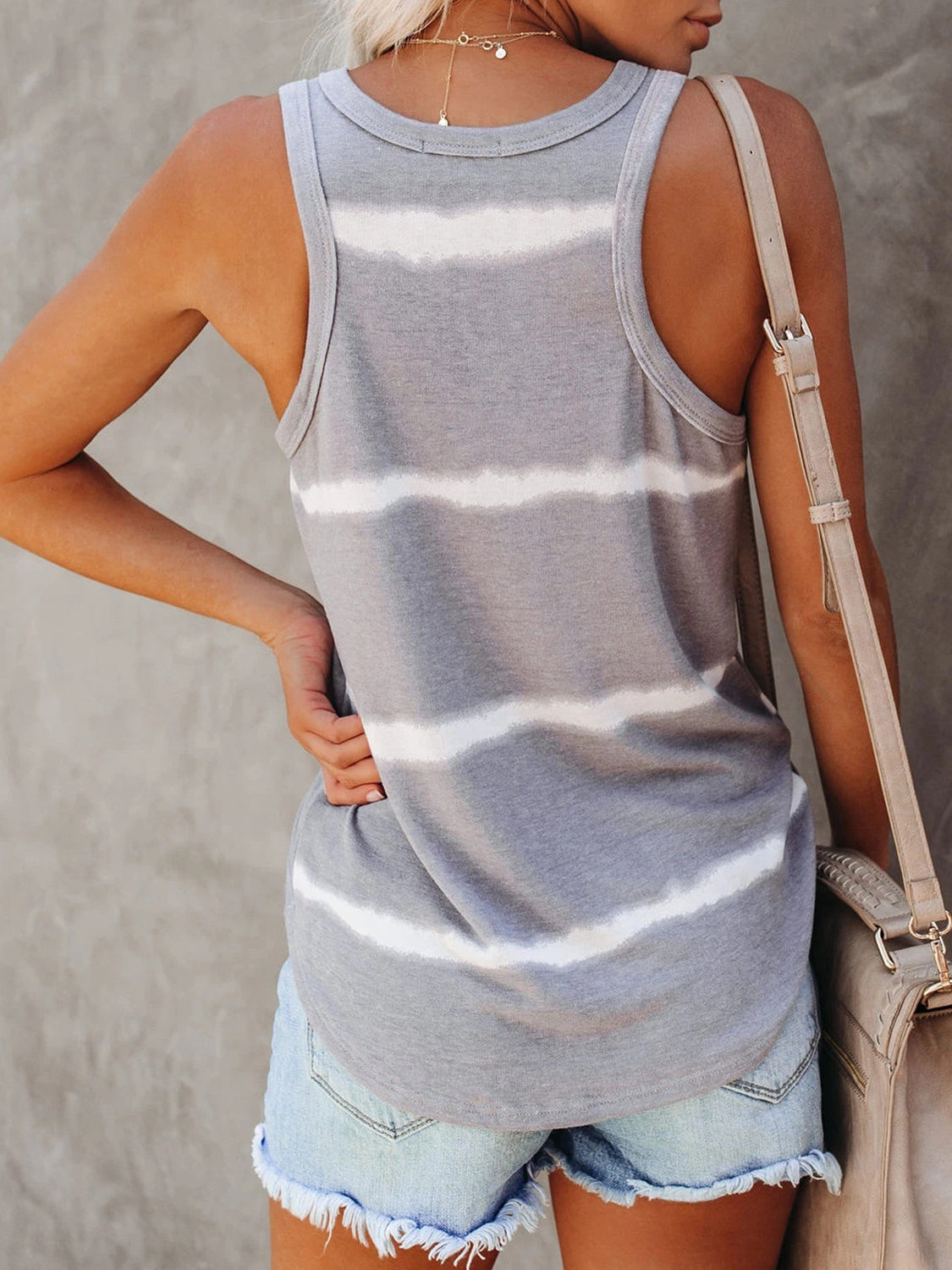 Full Size Tie-Dye Round Neck Tank-Angel Casuals