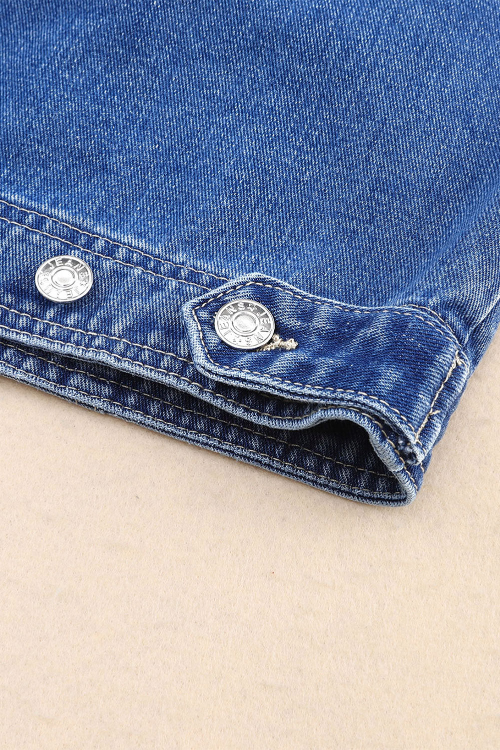 Collared Neck Button Up Denim Jacket-Angel Casuals