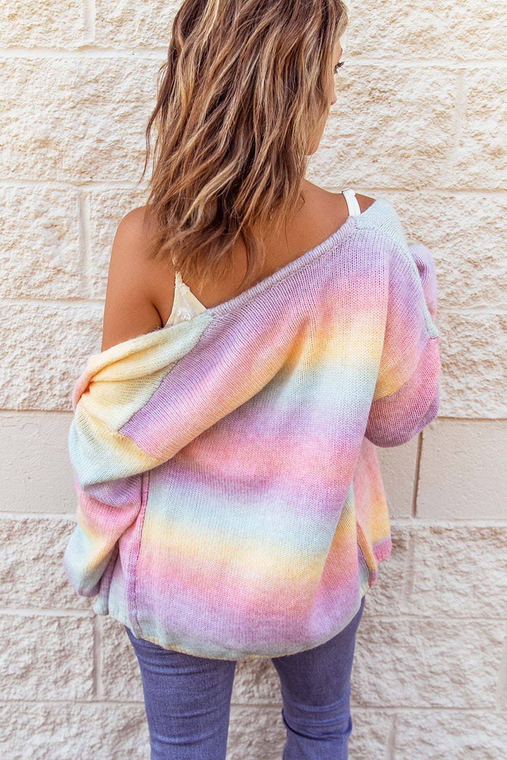 Gradient Open Front Drop Shoulder Cardigan-Angel Casuals