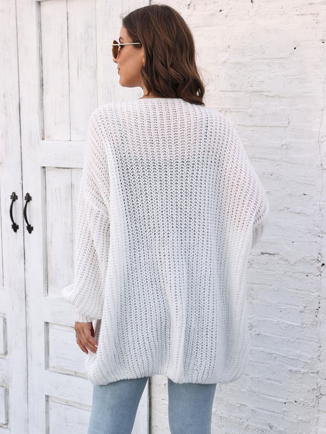 Open Front Long Sleeve Cardigan-Angel Casuals