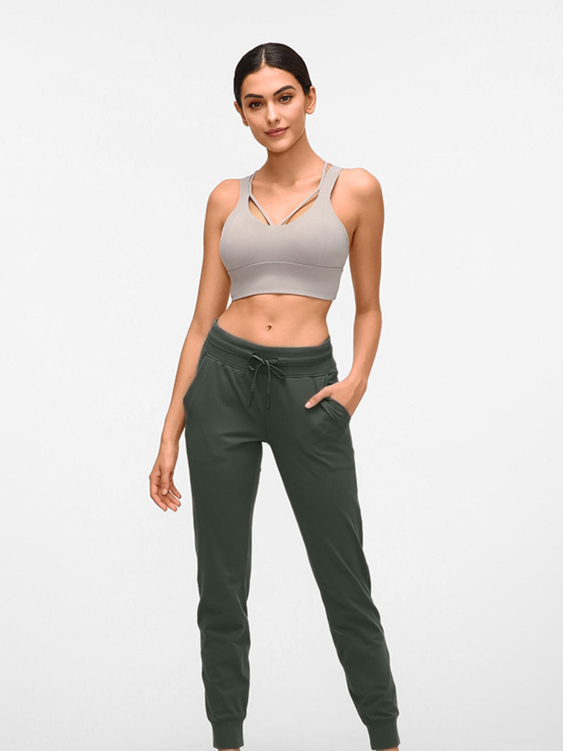 Double Take Tied Joggers with Pockets-Angel Casuals