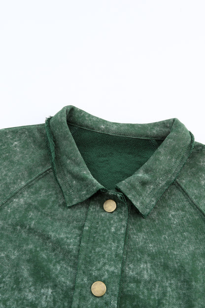 Snap Down Flap Pocket Long Sleeve Shacket-Angel Casuals