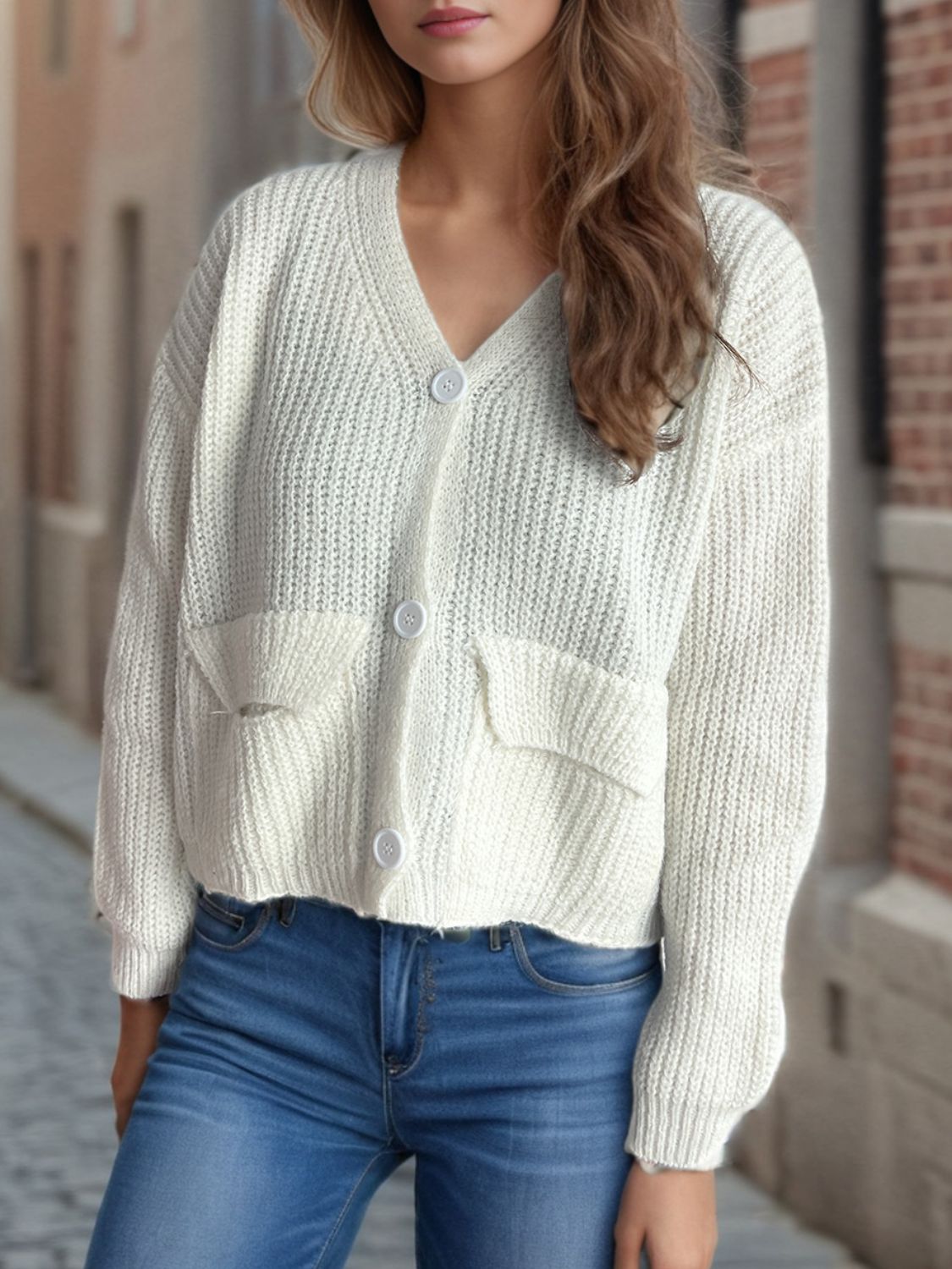 Button Down Long Sleeve Cardigan-Angel Casuals