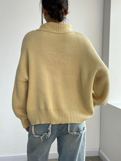 Turtleneck Dropped Shoulder Sweater-Angel Casuals