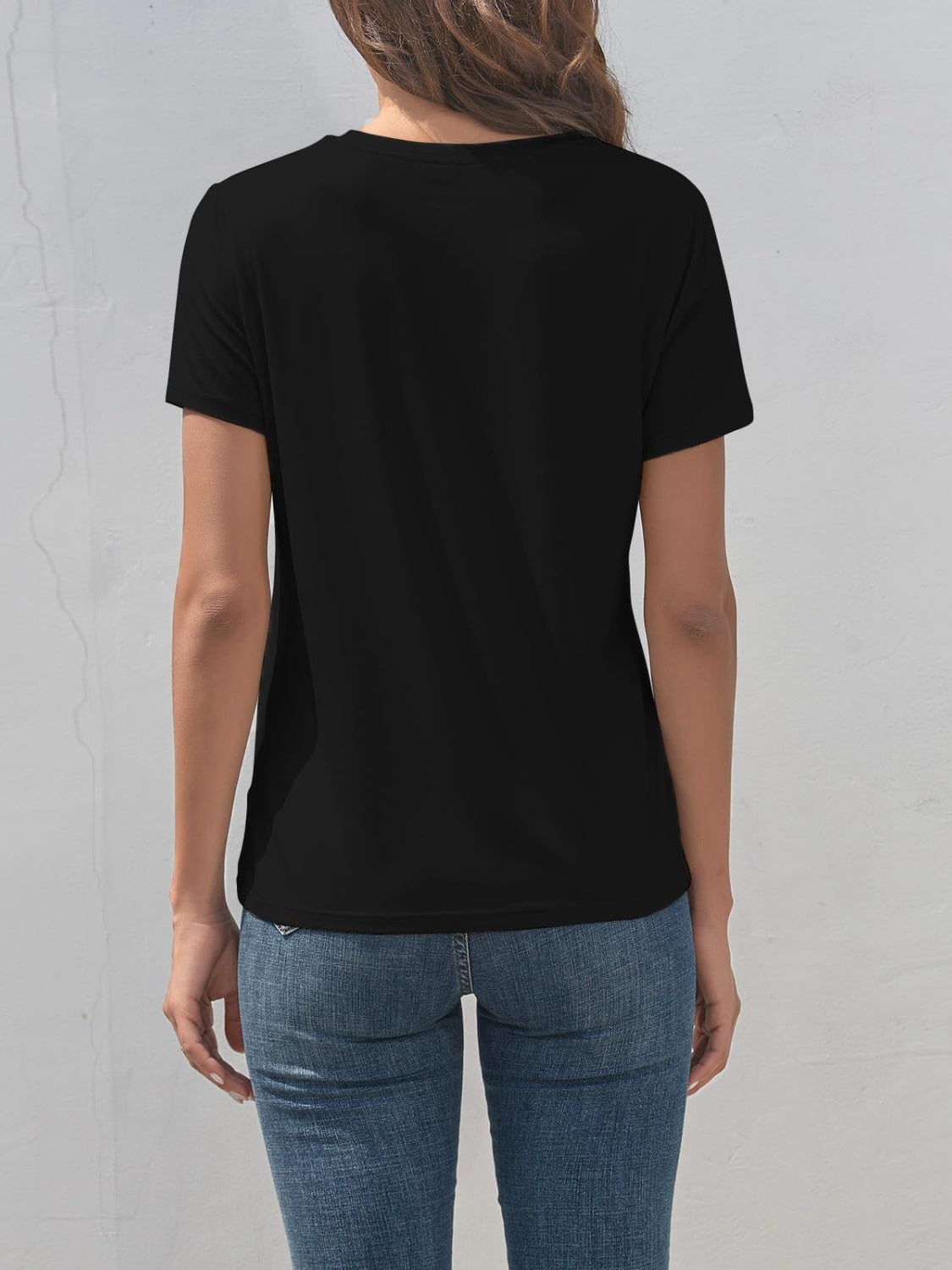 Heart Round Neck Short Sleeve T-Shirt-Angel Casuals