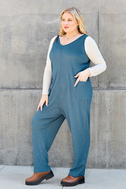 Double Take Full Size Sleeveless Straight Jumpsuit-Angel Casuals