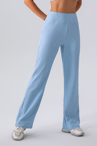 High Waist Straight Active Pants-Angel Casuals