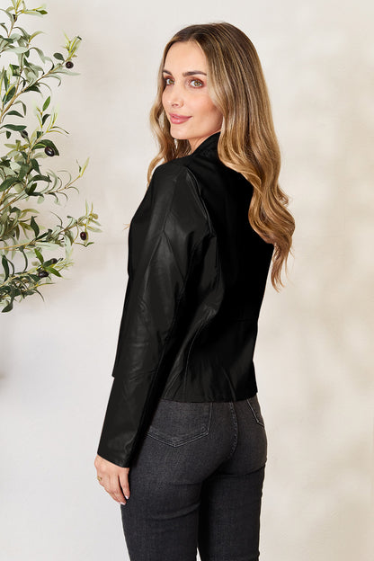 Mock Neck Zip Up Jacket-Angel Casuals