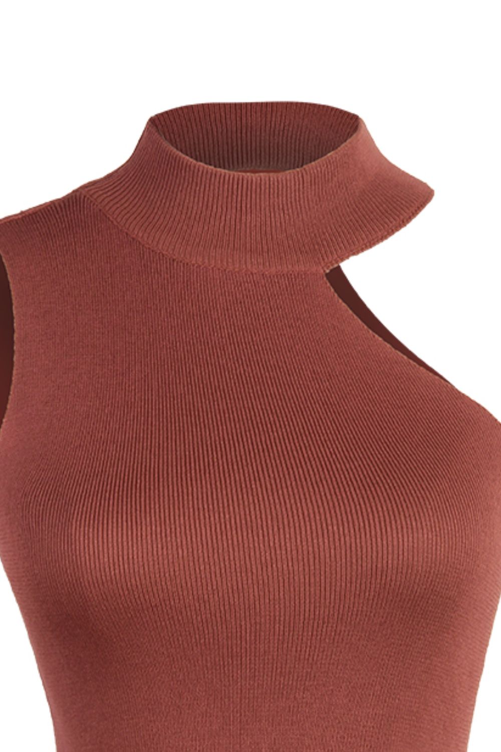 Asymmetrical Sleeveless Rib-Knit Top-Angel Casuals