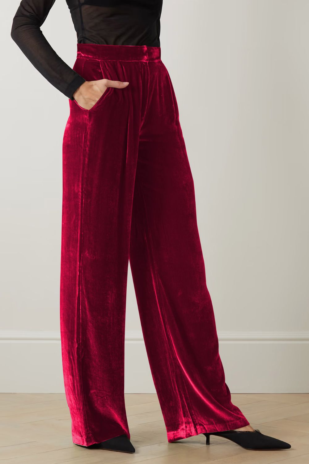 Loose Fit High Waist Long Pants with Pockets-Angel Casuals