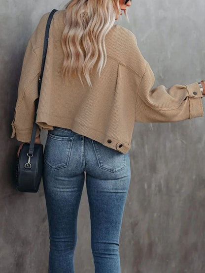 Button Up Long Sleeve Jacket-Angel Casuals