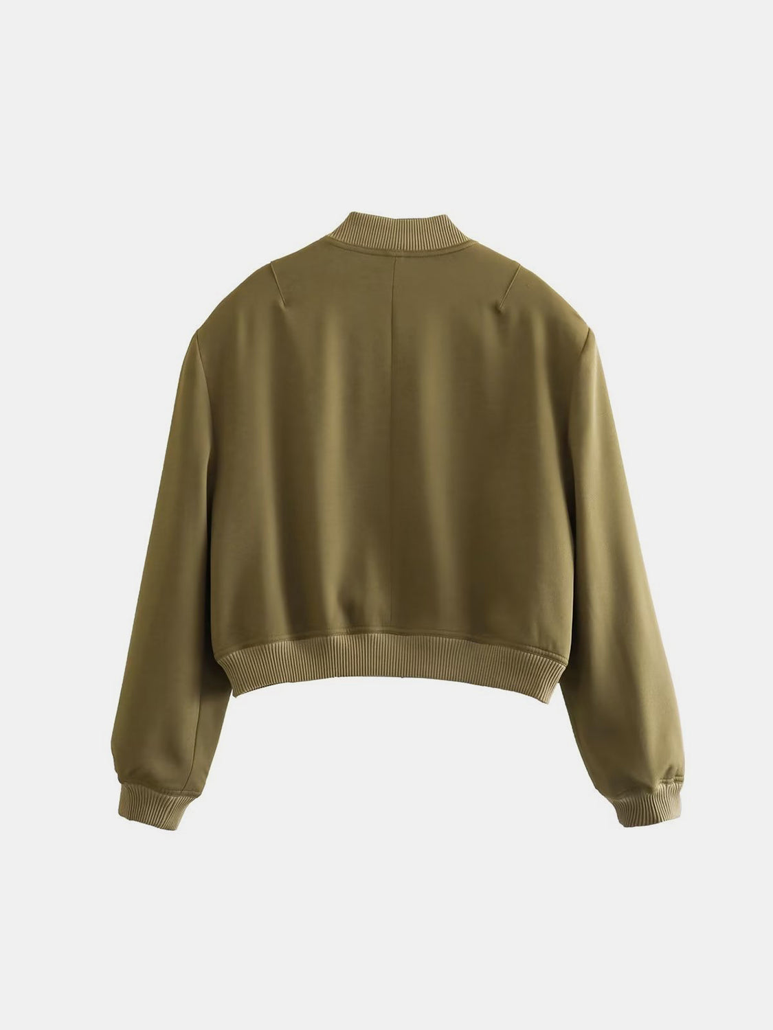 Pocketed Snap Down Baseball Collar Jacket-Angel Casuals