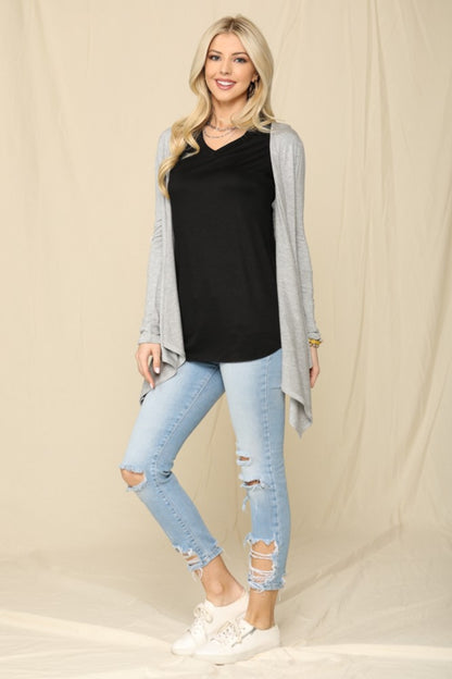 Celeste Full Size Open Front Knit Cardigan-Angel Casuals