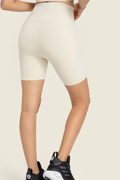 Seamless High-Rise Wide Waistband Biker Shorts-Angel Casuals