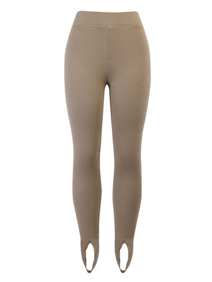 Ribbed Mid Waist Leggings-Angel Casuals