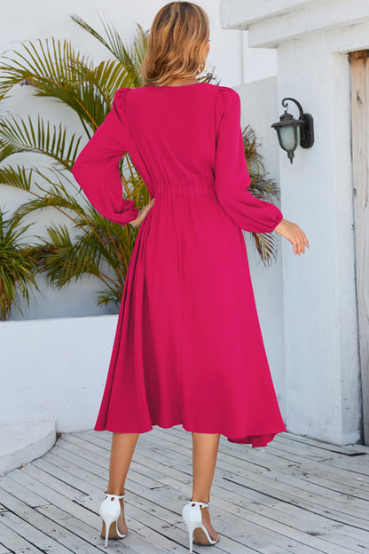 Twisted Long Sleeve Midi Dress-Angel Casuals