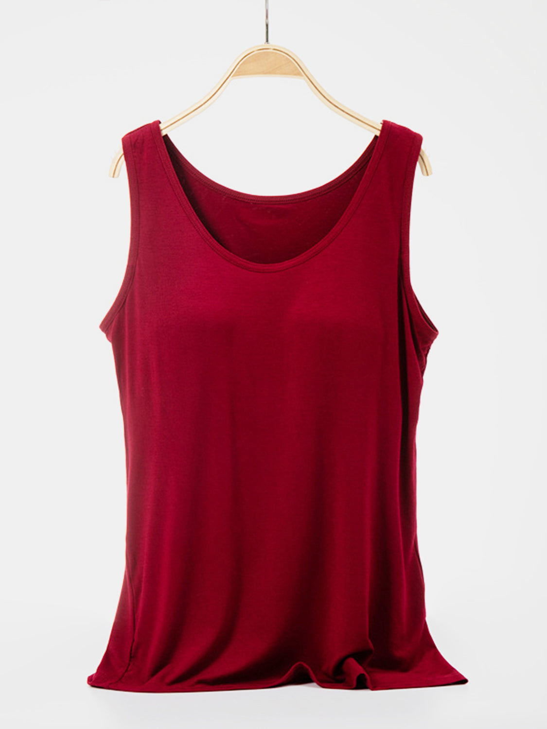 Scoop Neck Wide Strap Tank-Angel Casuals