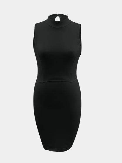 Cutout Mock Neck Sleeveless Dress-Angel Casuals