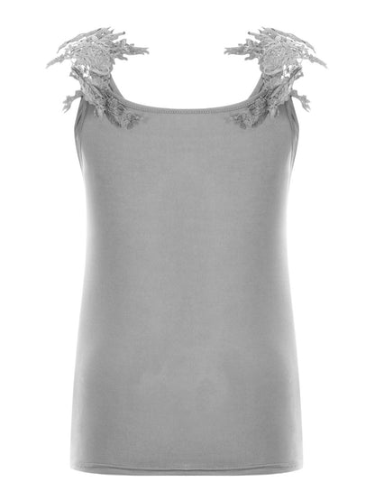 Full Size Lace Detail Scoop Neck Tank-Angel Casuals