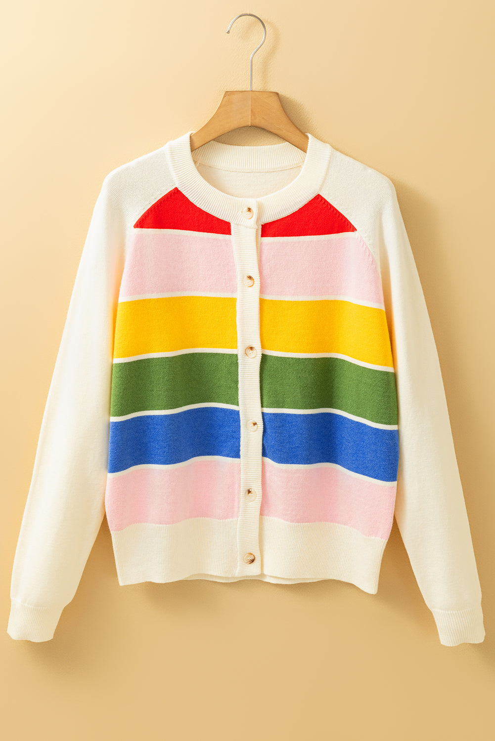 Contrast Button Down Long Sleeve Cardigan-Angel Casuals
