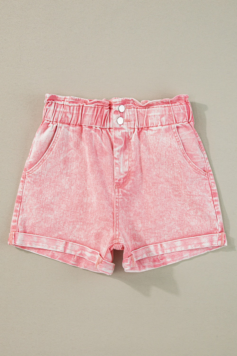 Paperbag Waist Denim Shorts-Angel Casuals