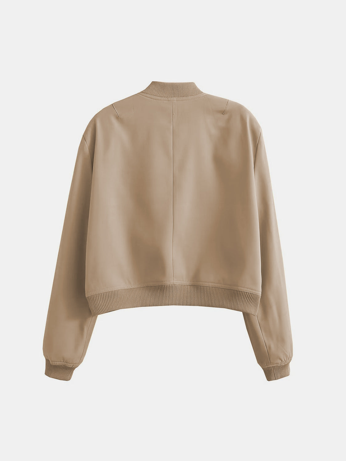 Pocketed Snap Down Baseball Collar Jacket-Angel Casuals