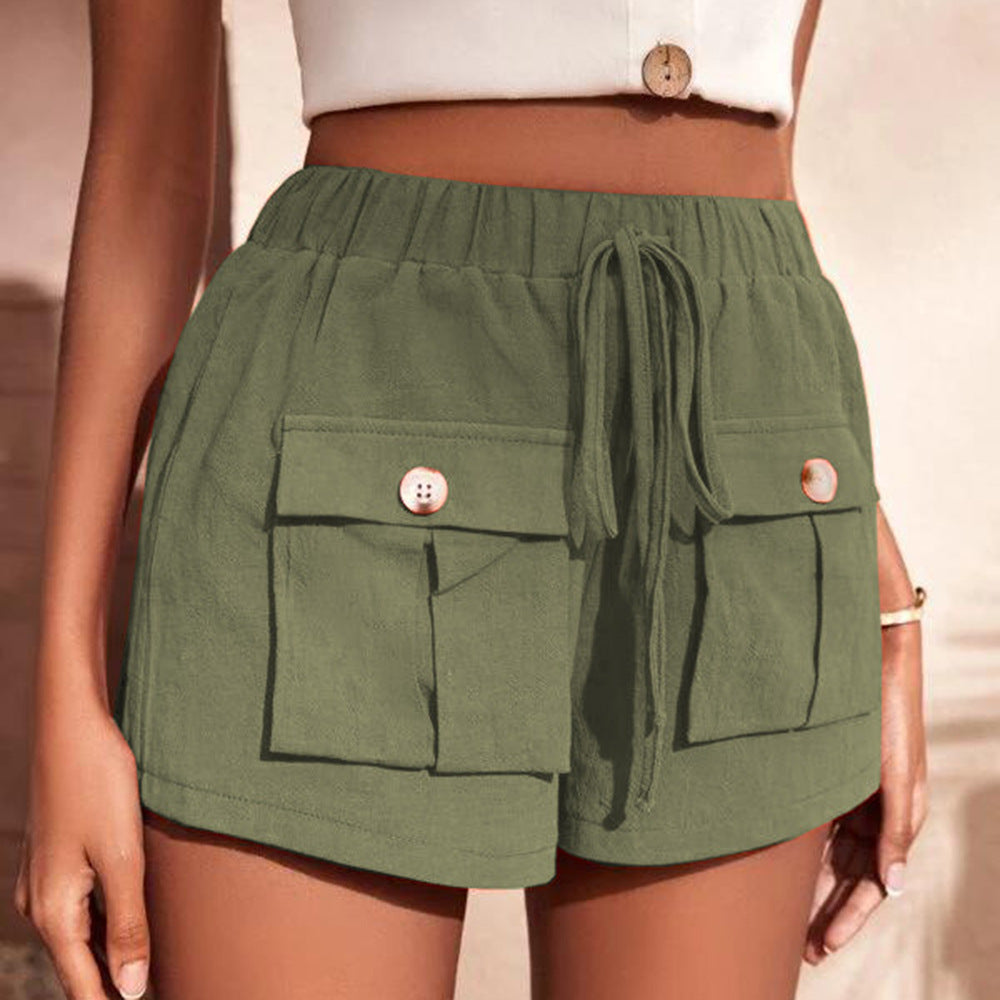 Tie Waist Cargo Shorts-Angel Casuals