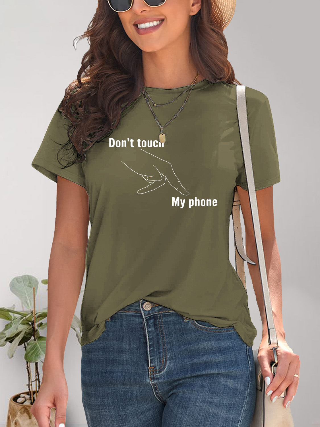 Graphic Round Neck Short Sleeve T-Shirt-Angel Casuals