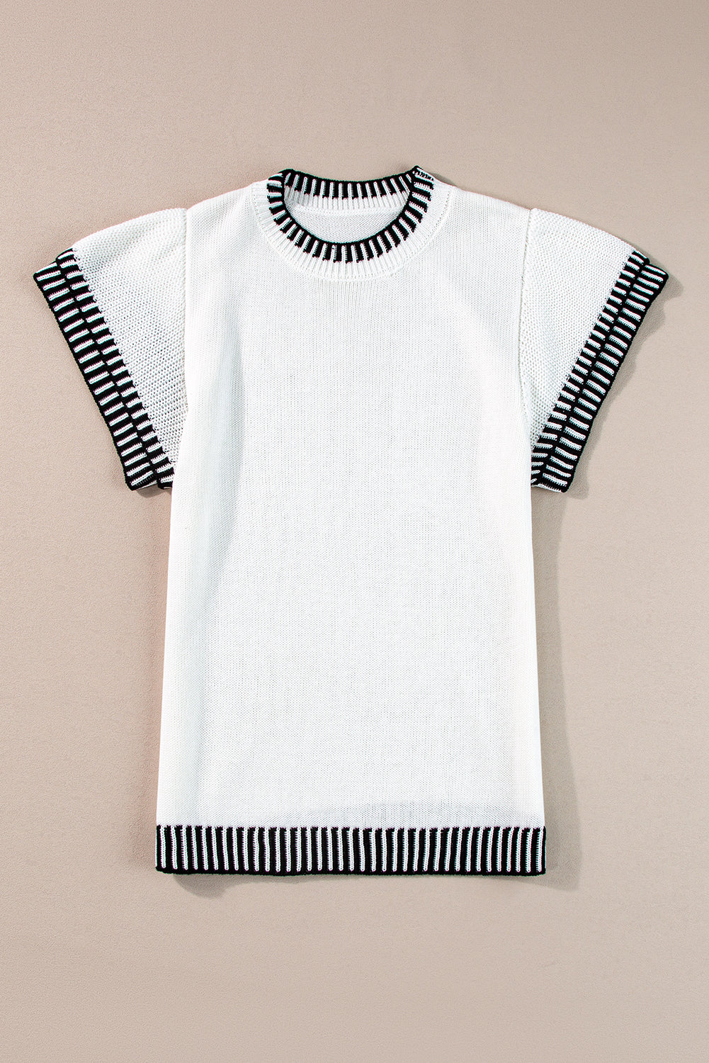 Round Neck Short Sleeve Knit Top-Angel Casuals