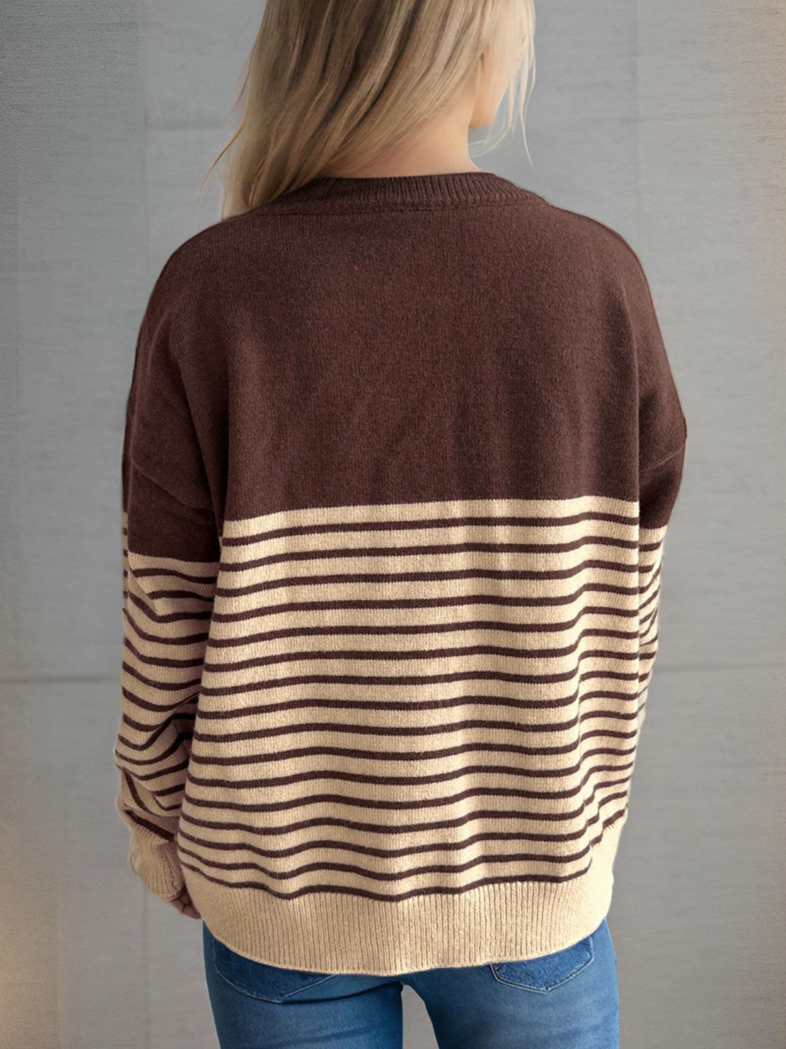 Striped Button Down Long Sleeve Cardigan-Angel Casuals