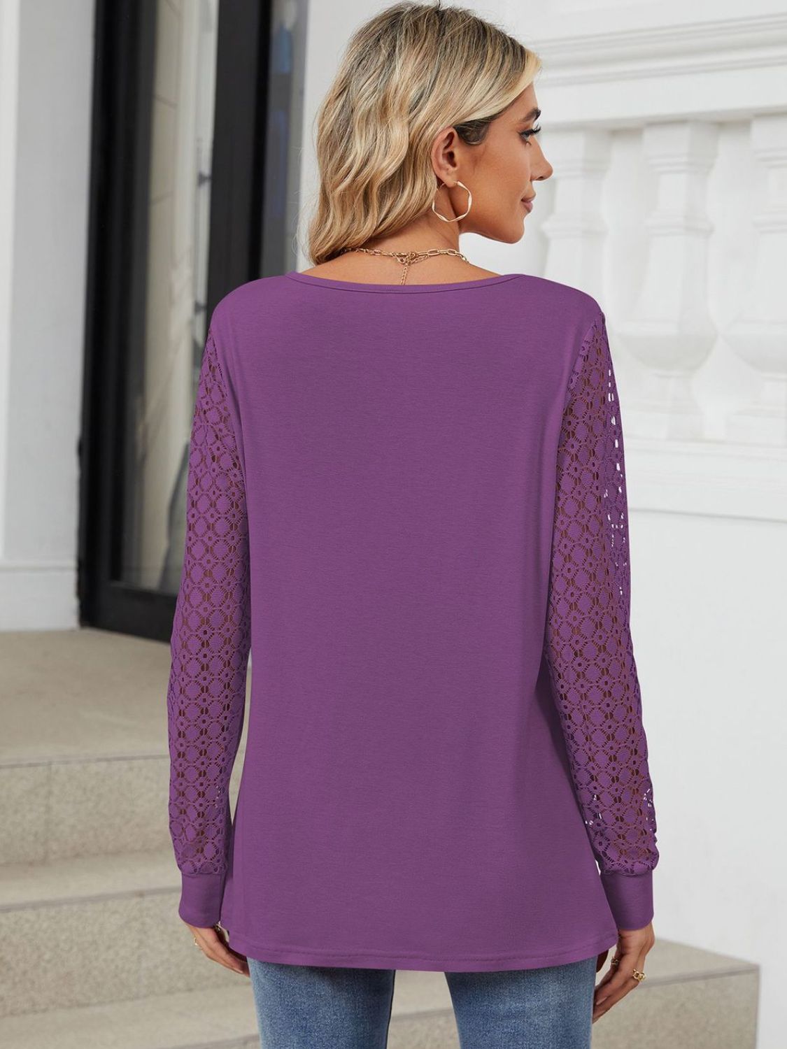 Cutout Round Neck Long Sleeve T-Shirt-Angel Casuals