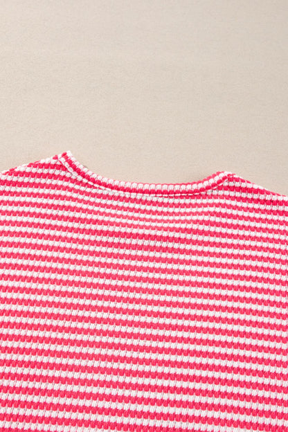 Striped Round Neck Long Sleeve Top-Angel Casuals