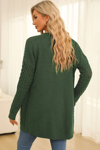 Open Front Dropped Shoulder Cardigan with Pockets-Angel Casuals