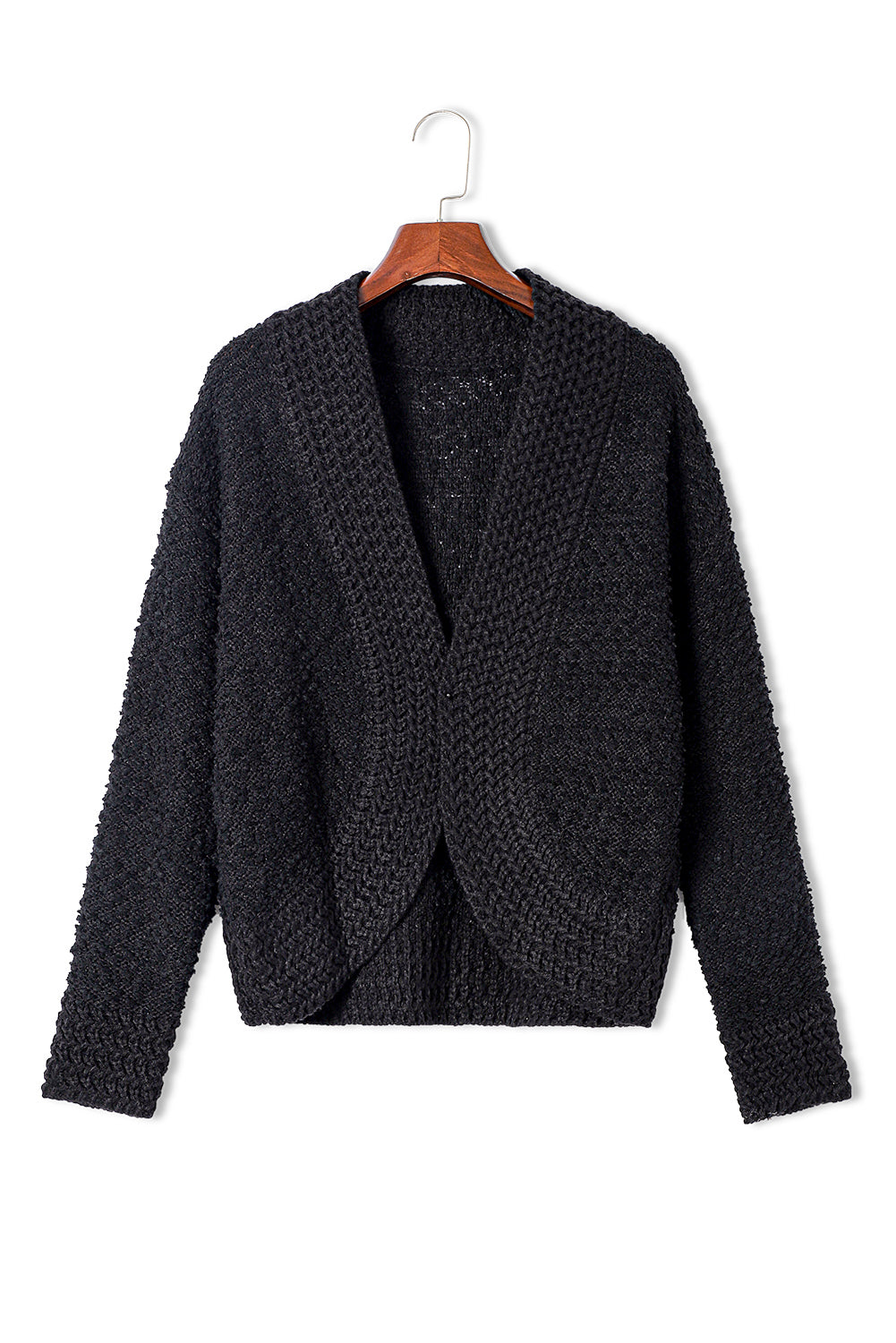 Solid Color Open Front Cardigan-Angel Casuals