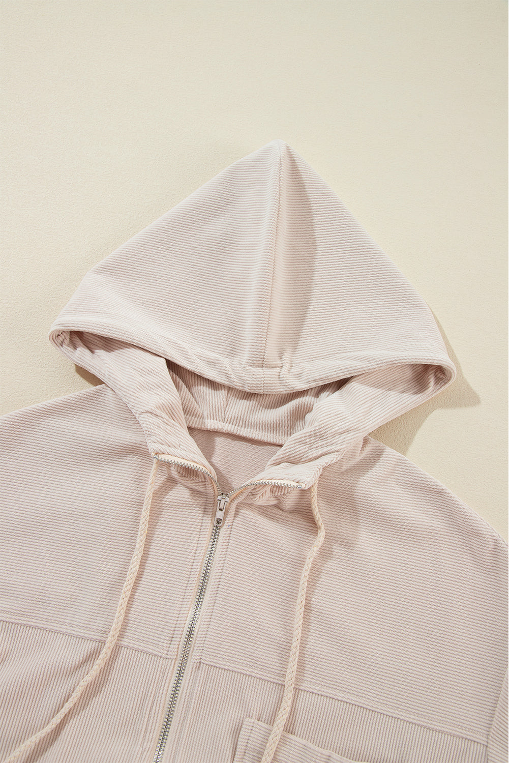 Pocketed Zip Up Long Sleeve Hooded Jacket-Angel Casuals