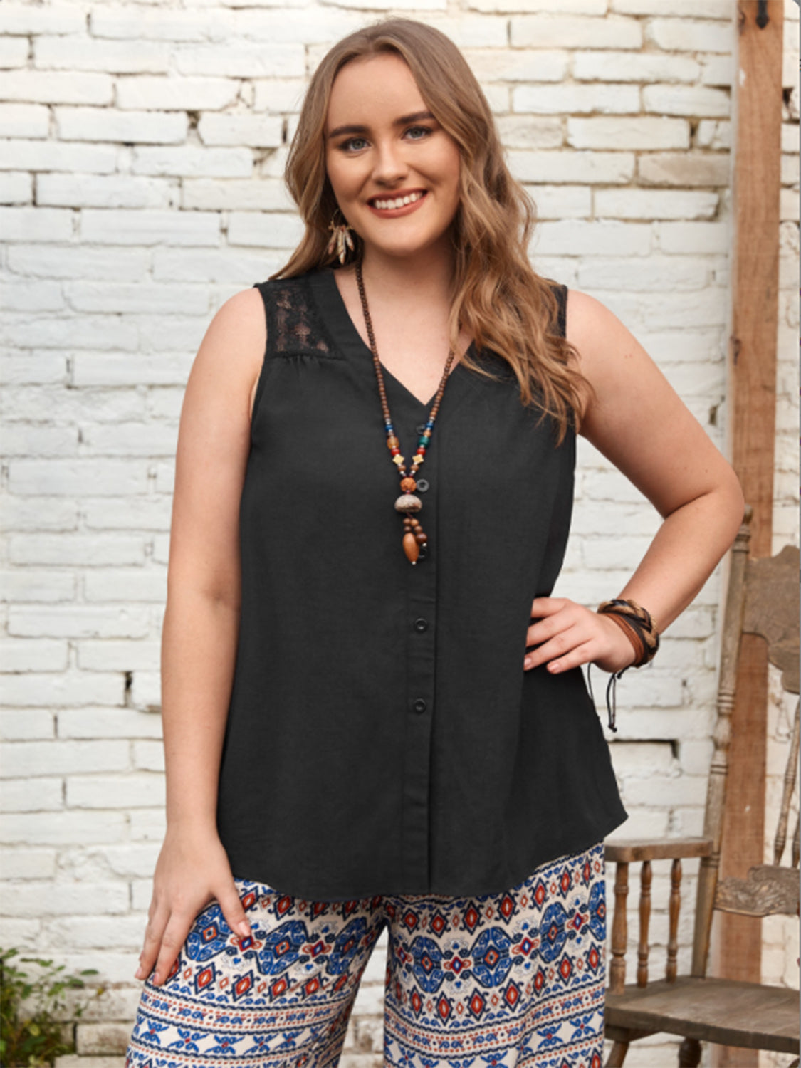 Plus Size V-Neck Tank-Angel Casuals