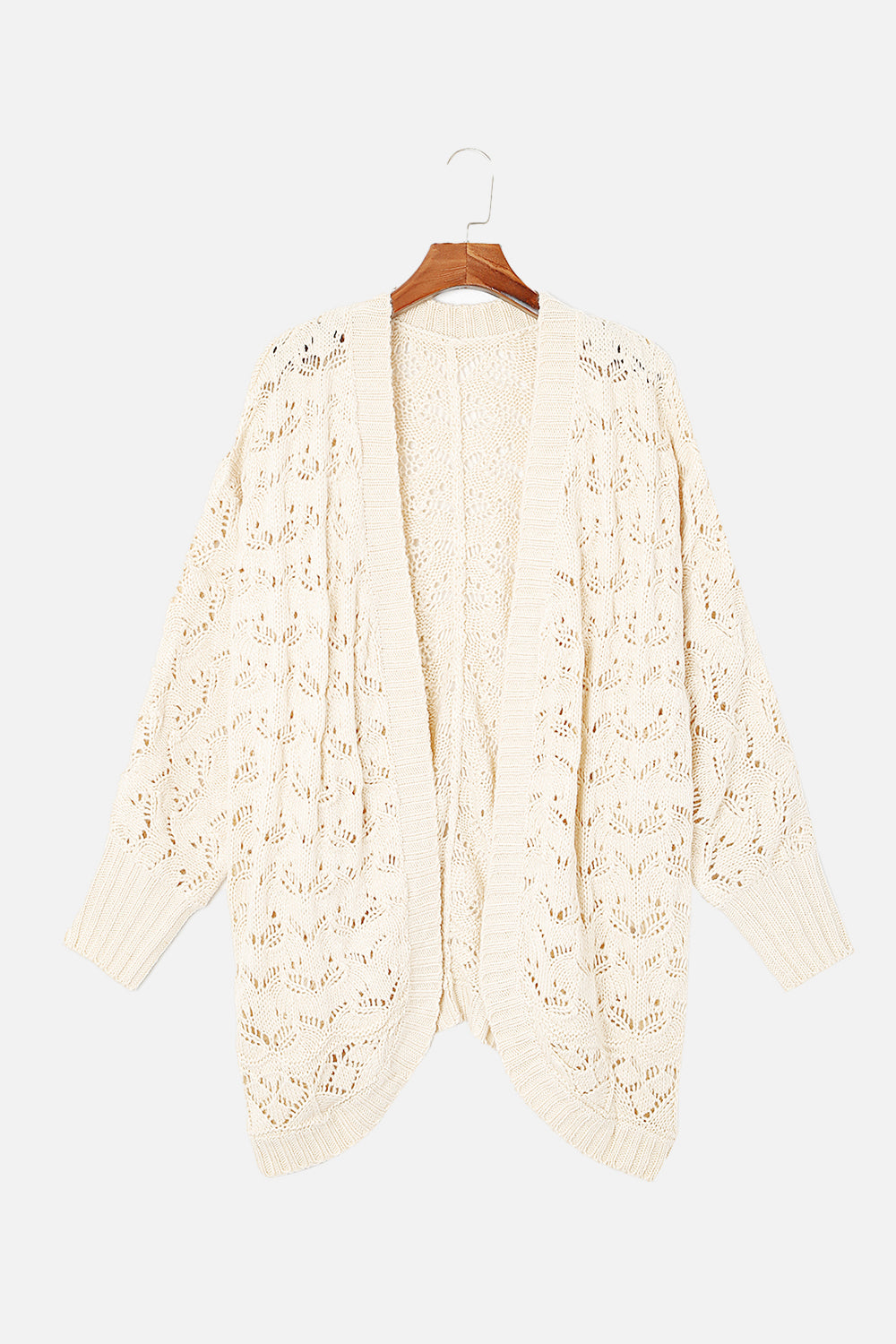 Plus Size Open Front Long Sleeve Cardigan-Angel Casuals