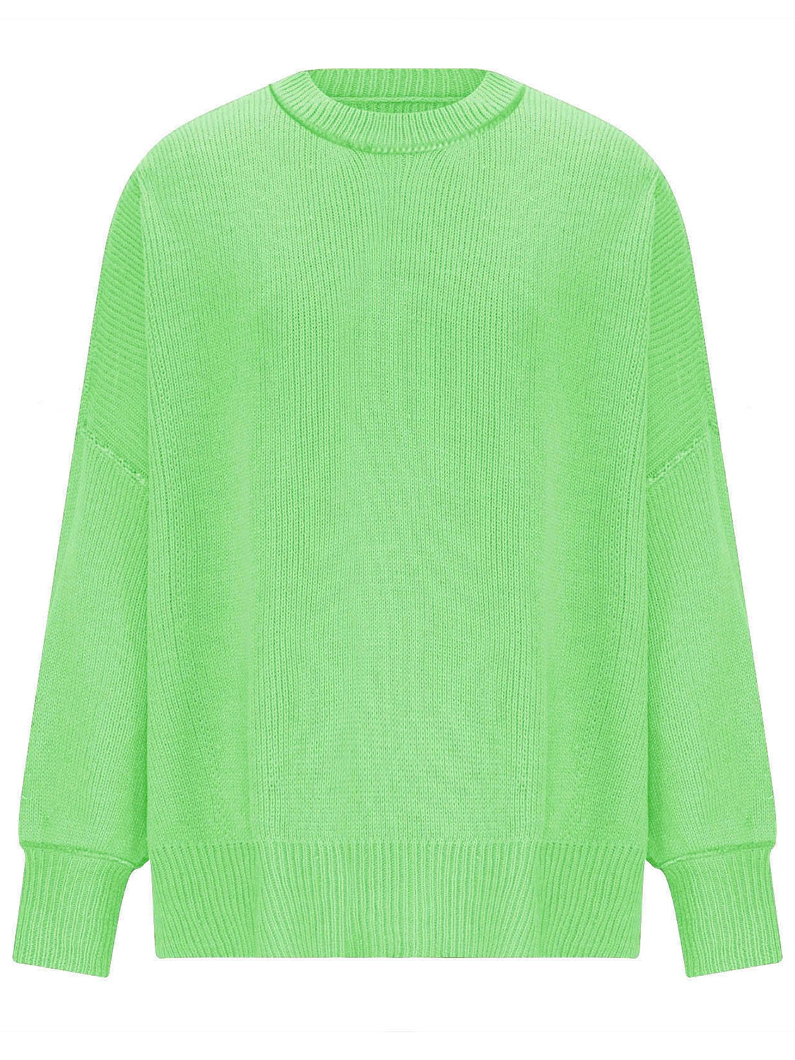 Round Neck Long Sleeve Sweater-Angel Casuals