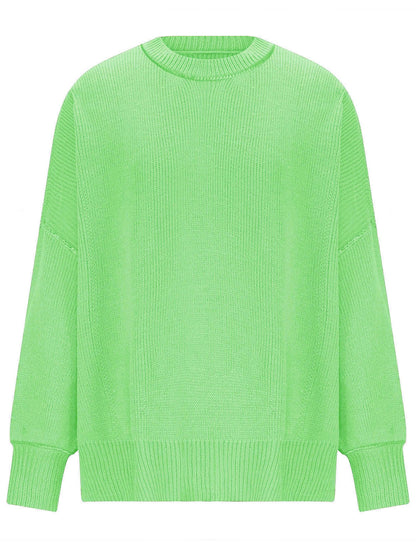 Round Neck Long Sleeve Sweater-Angel Casuals