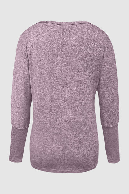 Cutout Round Neck Long Sleeve T-Shirt-Angel Casuals