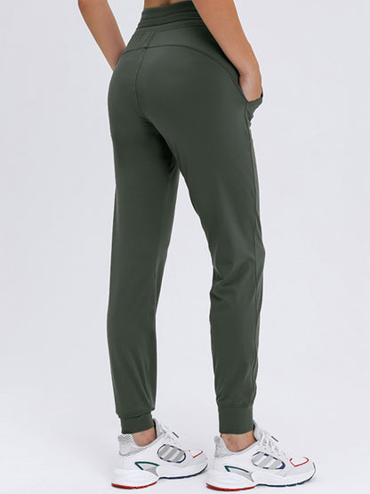 Double Take Tied Joggers with Pockets-Angel Casuals